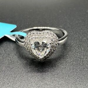 STERLING SELVER 925 MOISSANITE SOLITAIRE MULTI STONE HEART SHAPED